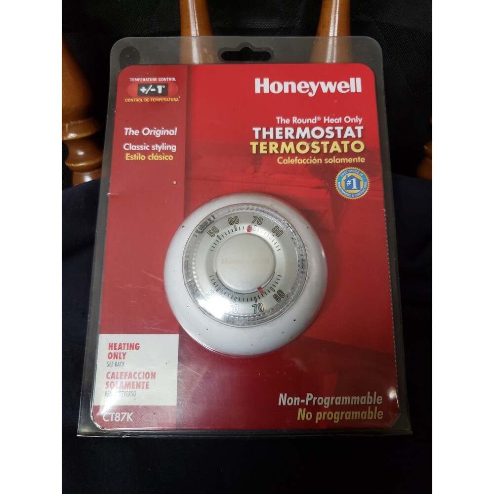 Honeywell Home Round Non-Programmable Thermostat w/ 1H Heating, HEAT ONLY